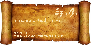 Szepessy György névjegykártya